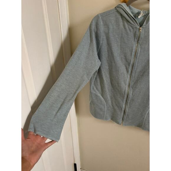 Marc Ware Hot Cotton Sweatshirt Womens Medium Blue Hoodie Full Zip Bohemian - Picture 4 of 11